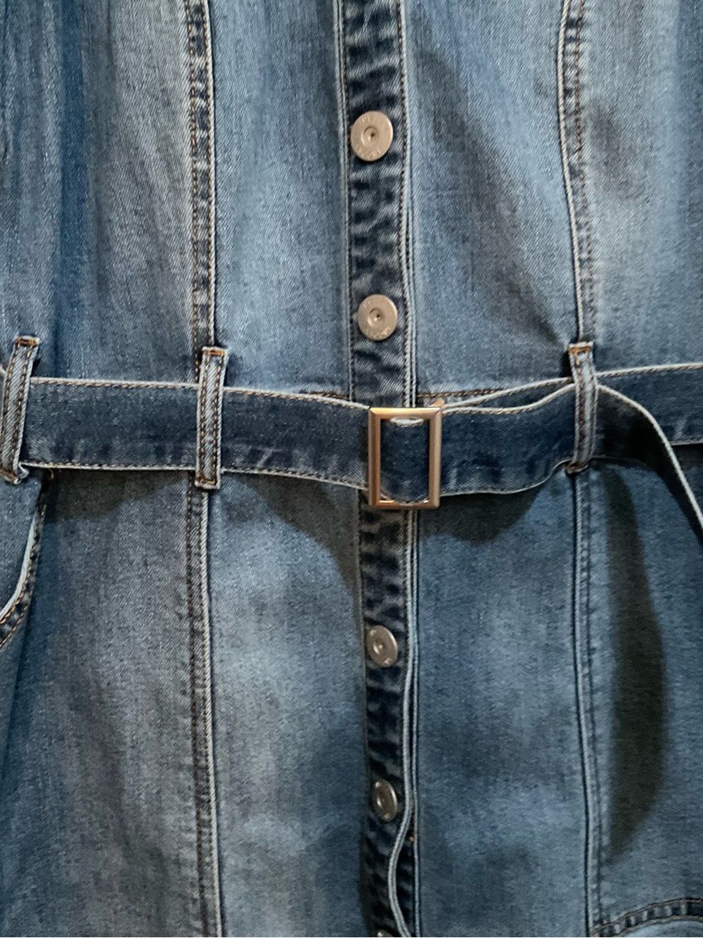 INC International Concepts puff-sleeve denim dress - Picture 7 of 9